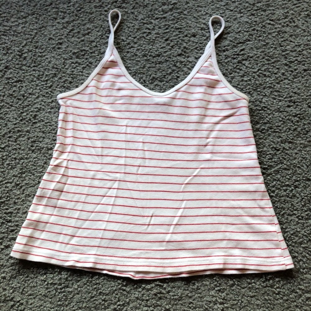 white and red striped brandy melville tank top